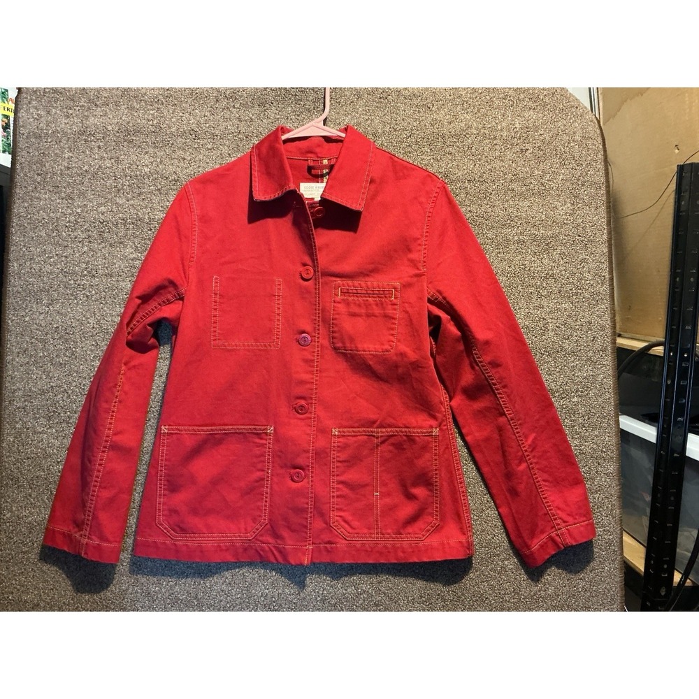 Eddie Bauer 20 Outdoor Outfitter Button Down Canvas Jacket Red Women M NEW Ranch